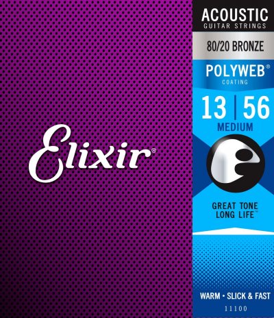 ELIXIR Polyweb 11100 - Jeu de cordes Guitare acoustique 13-56