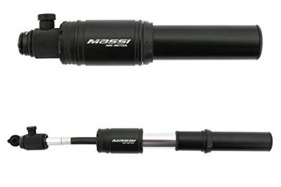 MASSI Pompe a main  cm 32 aluminium telescopique double shot noir