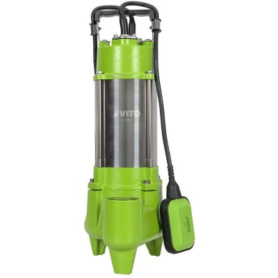 VITO Pompe d'&eacute;vacuation  pour eaux charg&eacute;es 1500W - Vide piscine, eaux de pluie, cave