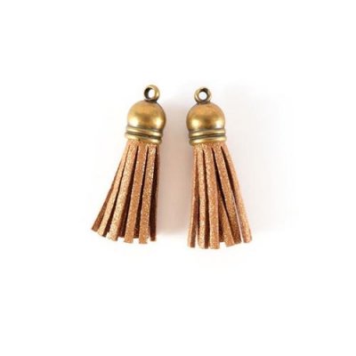 GRAINE CREATIVE ON A TOUS DU TALENT Pompon su&eacute;dine Dor&eacute; paillet&eacute; - 4 cm - 2 pcs