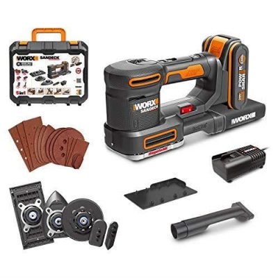 WORX Ponceuse  Wx820 20V/2Ah 5 en 1 avec batterie et charge rapide