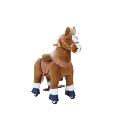 PONYCYCLE Poney &agrave; monter Marron avec sabot blanc Petit Mod&egrave;le pour 3 &agrave; 5 ans