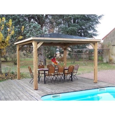 HABRITA Pool house fixe bois  THB3535.0 3 79 x 3 79 m