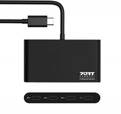 PORT  Designs 900147 hub & concentrateur USB Type-C 5000 Mbit/s Noir