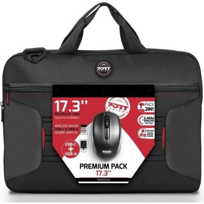 PORT DESIGNS  Premium Pack : Sacoche avec Souris sans Fil 17,3 Pouces