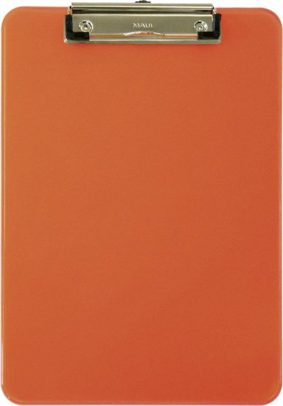 MAUL Porte-Bloc A4 neon Plastique Avec Pince Arceau Orange Transparent