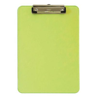 MAUL Porte-bloc A4 neon plastique avec pince arceau Vert Transparent
