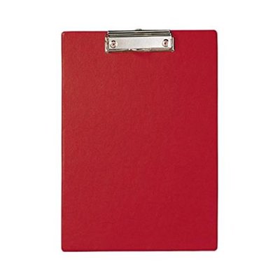 MAUL Porte-bloc simple  - A4 - en PVC - avec pince m&eacute;tal- Coloris rouge