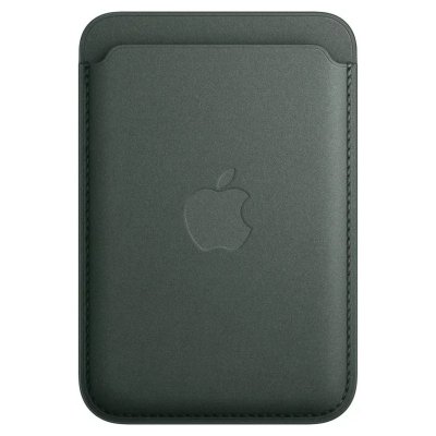 APPLE Porte-cartes en tissage fin pour iPhone avec MagSafe Ch&ecirc;ne vert