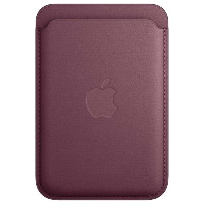 APPLE Porte-cartes en tissage fin pour iPhone avec MagSafe M&ucirc;re