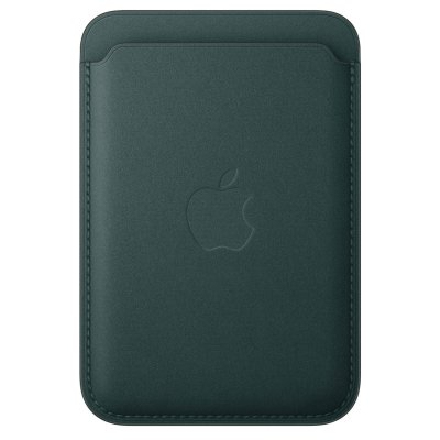 APPLE Porte-cartes en tissage fin pour iPhone avec MagSafe Vert fonc&eacute; 