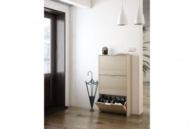 Porte-chaussures 3 &eacute;tag&egrave;res 113x60cm Ch&ecirc;ne clair