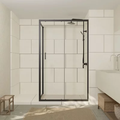 AURLANE Porte de douche - Factory - style industriel - 140x200cm 
