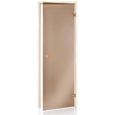 DESINEO Porte de Sauna en verre s&eacute;curite 8 mm 60x190cm bronze