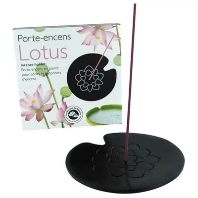 AROMANDISE Porte Encens Lotus en pierre naturelle