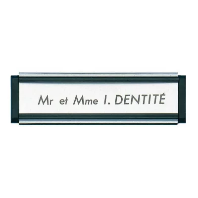 SOCONA Porte &eacute;tiquette  - 93 x 26 mm - noir filet&eacute; argent - PA