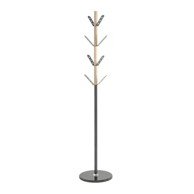 Porte-manteau Design ""corneille"" Anthracite & Naturel