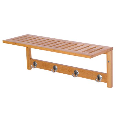 Porte-manteau mural bambou naturel