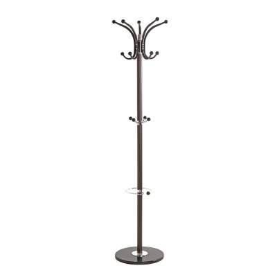 Porte manteaux 14 boules 171 cm marron et chrom&eacute;