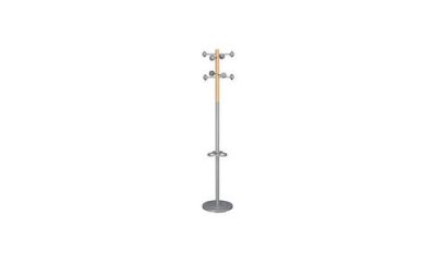  Porte manteaux accueil gris m&eacute;tal h&ecirc;tre - gris/h&ecirc;tre -
