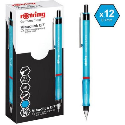 ROTRING Porte-mine  Visuclick Hb 0.7mm Corps Bleu Bo&icirc;te De 12