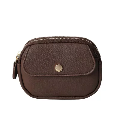 GALLANTRY Porte-monnaie pour Femme Mod&egrave;le Noria Design Epur&eacute; avec Compartiments Marron