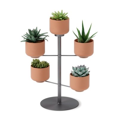 UMBRA Porte pots de fleurs rotatifs 5 pots terrapotta 