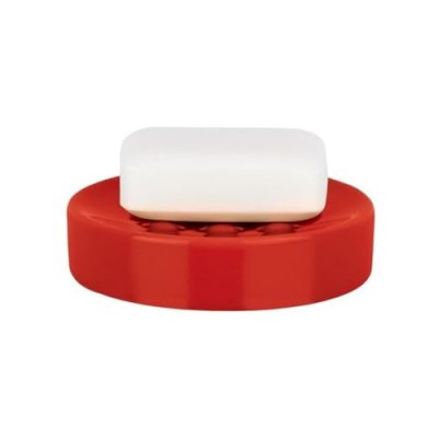 SPIRELLA Porte savon C&eacute;ramique tube Rouge - Rouge - 