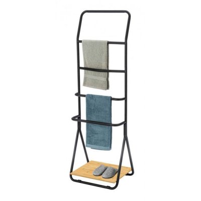 AC DECO Porte-serviette &agrave; barres design Verona - L. 51 x H. 156 cm - Noir