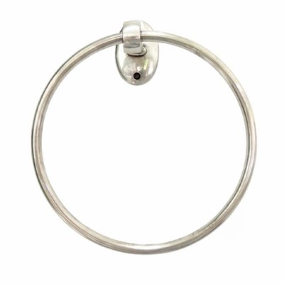 DECOCLICO Porte-serviette mural cercle en nickel argent&eacute; Chaumont