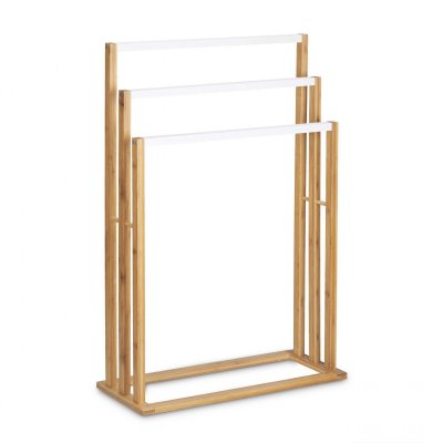 HELLOSHOP26 Porte-serviettes en bambou portant v&ecirc;tements accessoires de salle de bain 82 cm