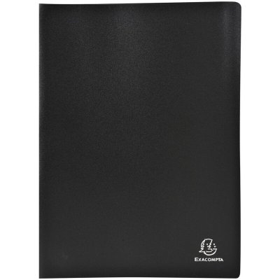 EXACOMPTA Porte Vues Prolypropyl&egrave;ne Souple Pochettes Grain&eacute;es Opaque 10 Vues - A4 Noir