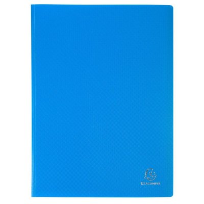 EXACOMPTA Porte vues prolypropyl&egrave;ne souple pochettes grain&eacute;es opaque 120 vues - A4 Bleu