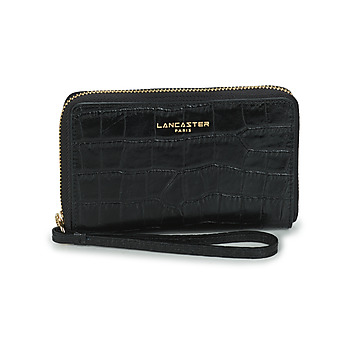 LANCASTER Portefeuille - Exotic L&eacute;zard & Croco CN Noir