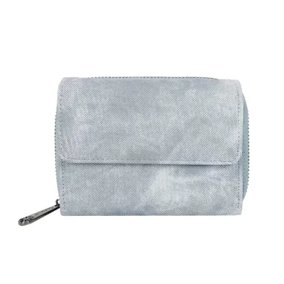 GALLANTRY Portefeuille pour Femme Compact avec Rabat &agrave; Pression Bleu clair