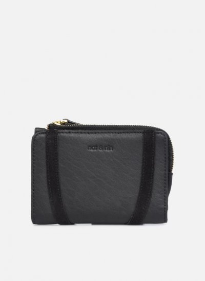 NAT & NIN Portefeuille Roza en cuir Noir 