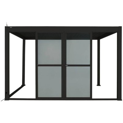 HESPERIDE Portes coulissantes pour pergola Evora c&ocirc;t&eacute; 4 m Graphite - Hesp&eacute;ride