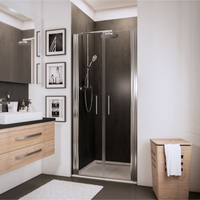 SCHULTE Portes de douche battantes, 70 x 192 cm,  NewStyle, verre transparent anticalcaire