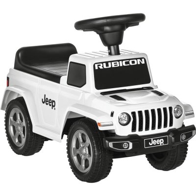 AIYAPLAY Porteur enfant voiture 18-36 mois klaxon bruit moteur coffre but&eacute;e arri&egrave;re anti-basculement blanc