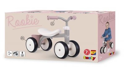 SMOBY Porteur Rookie Rose en m&eacute;tal pour enfant d&egrave;s 12 mois - 