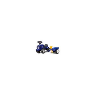FALK Porteur tracteur New Holland avec remorque - pelle et rateau - Bleu