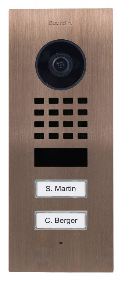DOORBIRD Portier vid&eacute;o IP 2 sonnettes encastr&eacute; -  D2102V Bronze