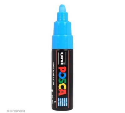 UNIBALL POSCA Lot de 3 Marqueurs pointe large conique PC7M BC Bleu clair