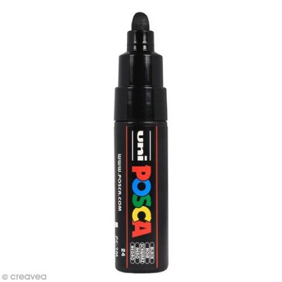  POSCA Lot de 3 Marqueurs pointe large conique PC7M N Noir