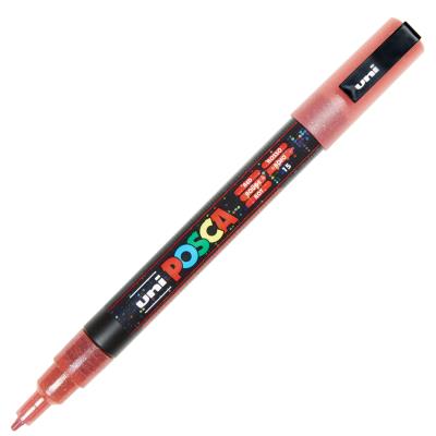 POSCA  Marqueur PC3ML Pte conique fine en plastique Rouge Paillet&eacute;
