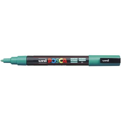 UNI BALL Posca Marqueur Vert &eacute;meraude PC3M : Pointe conique fine - Lot de 4