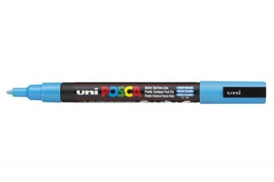 POSCA   marqueur &agrave; pigment pc-3m, bleu clair noir