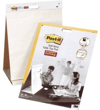 POST IT POST-IT Bloc de 20 feuilles auto-adh&eacute;sives blanches - 50 x 58,4 cm