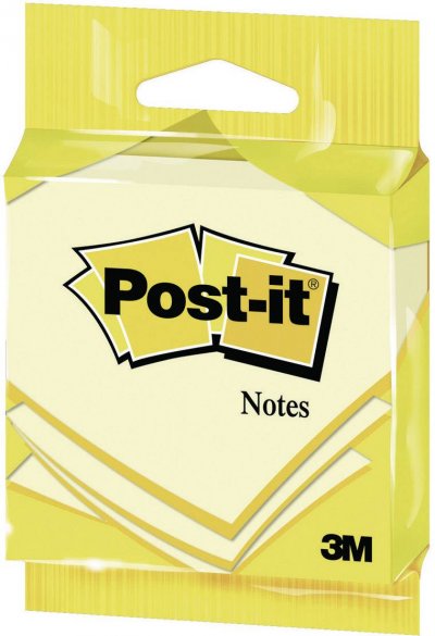 POST IT Post-it Bloc-note adh&eacute;sif, 76 x 76 mm, jaune, en blister - Lot de 8