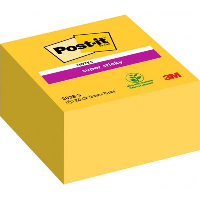 POST IT Post-it - Cube de 350 feuilles Super Sticky Jaune jonquille 76x76mm
